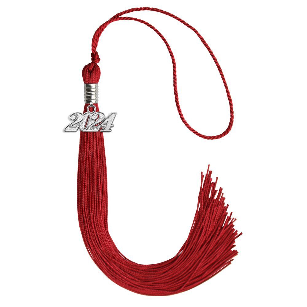 Endea Graduation Red Tassel With Silver Date Drop