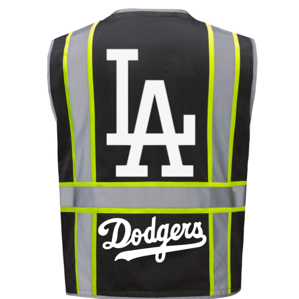 Los Angeles Dodgers Safety PPE Vest with Reflective Logo, New