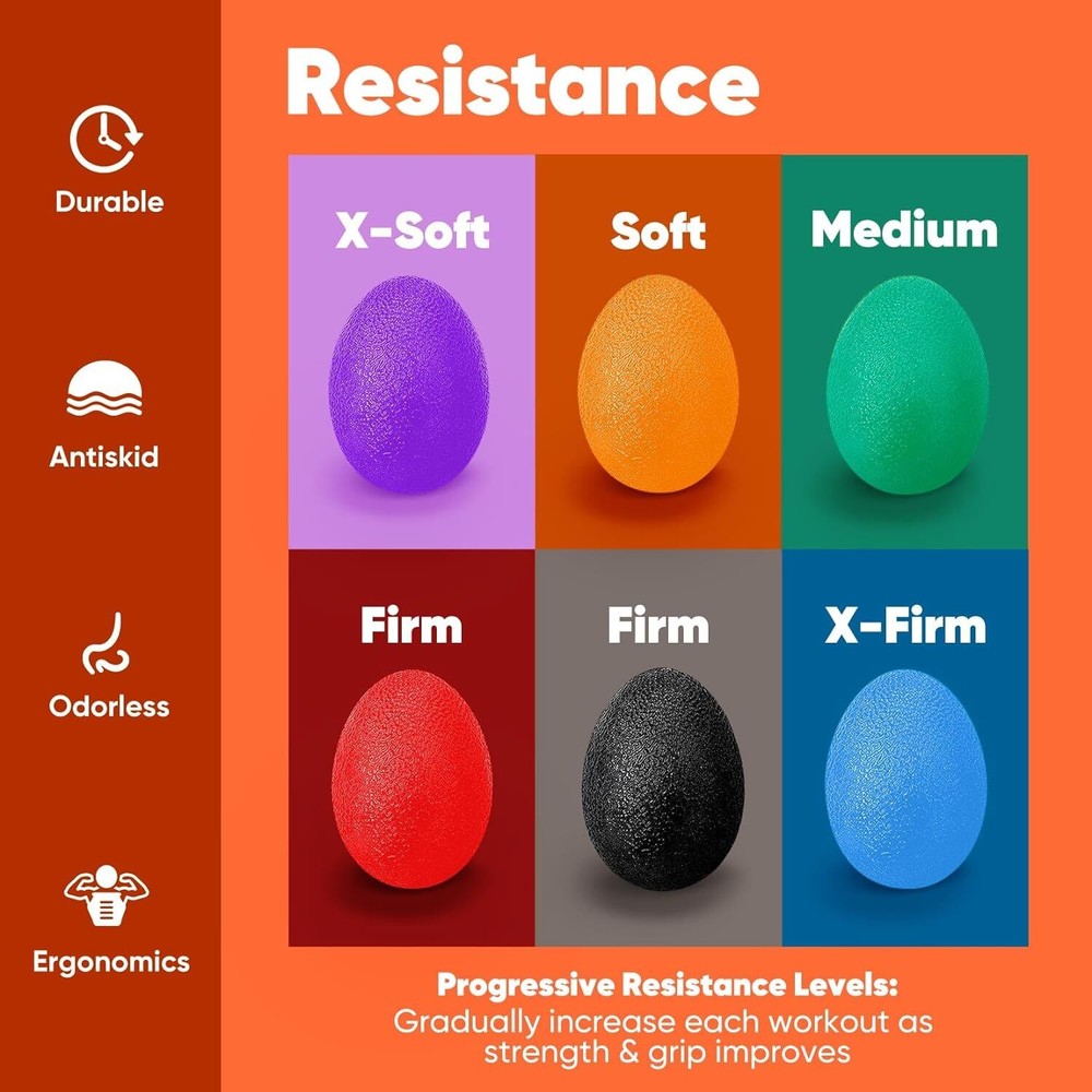 HiKeep Hand Exercise Balls, Egg Shape Physical Therapy Different Resistance...