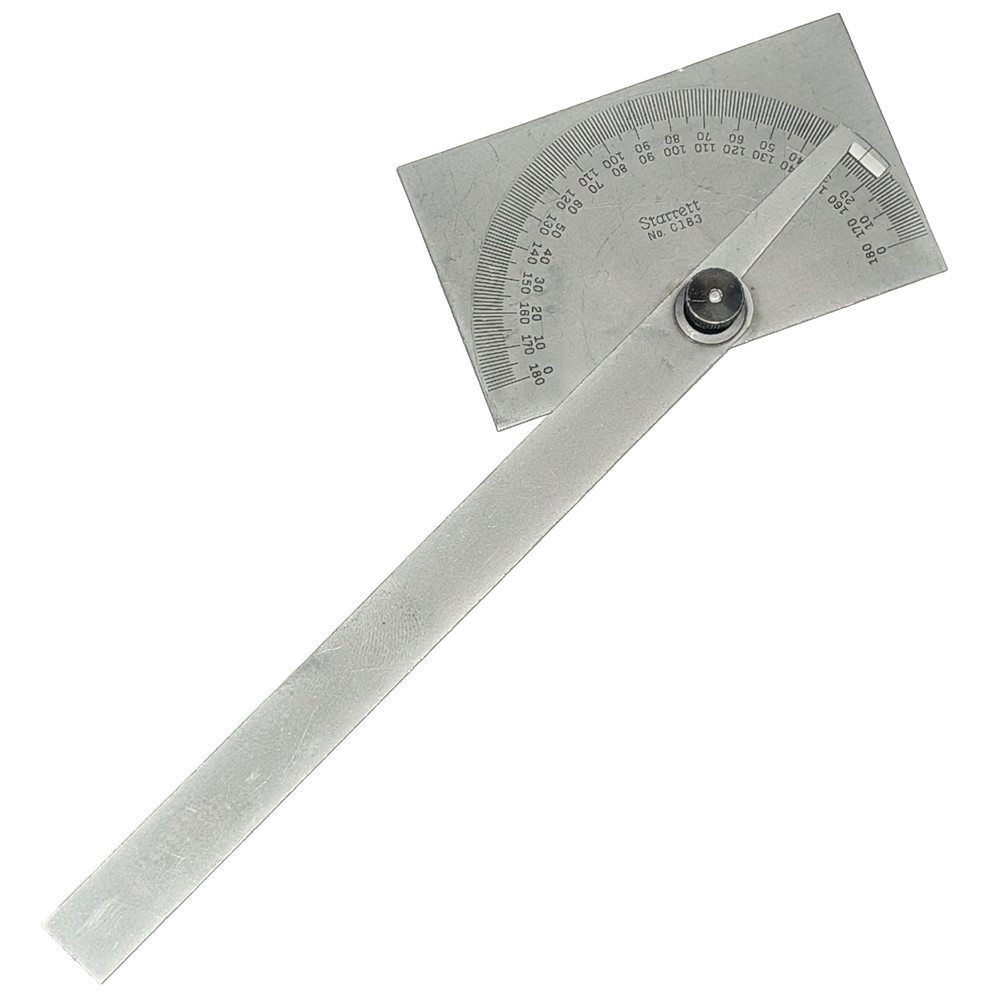 Starrett C183 Steel Protractor Rectangular Head USA