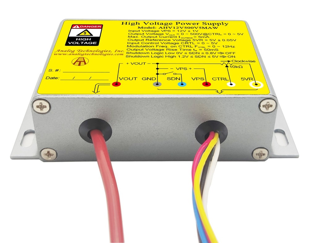 AHV12V500V5MAW DC-DC HV Power Supply Module 12V Input 0-500V 5mA  Control