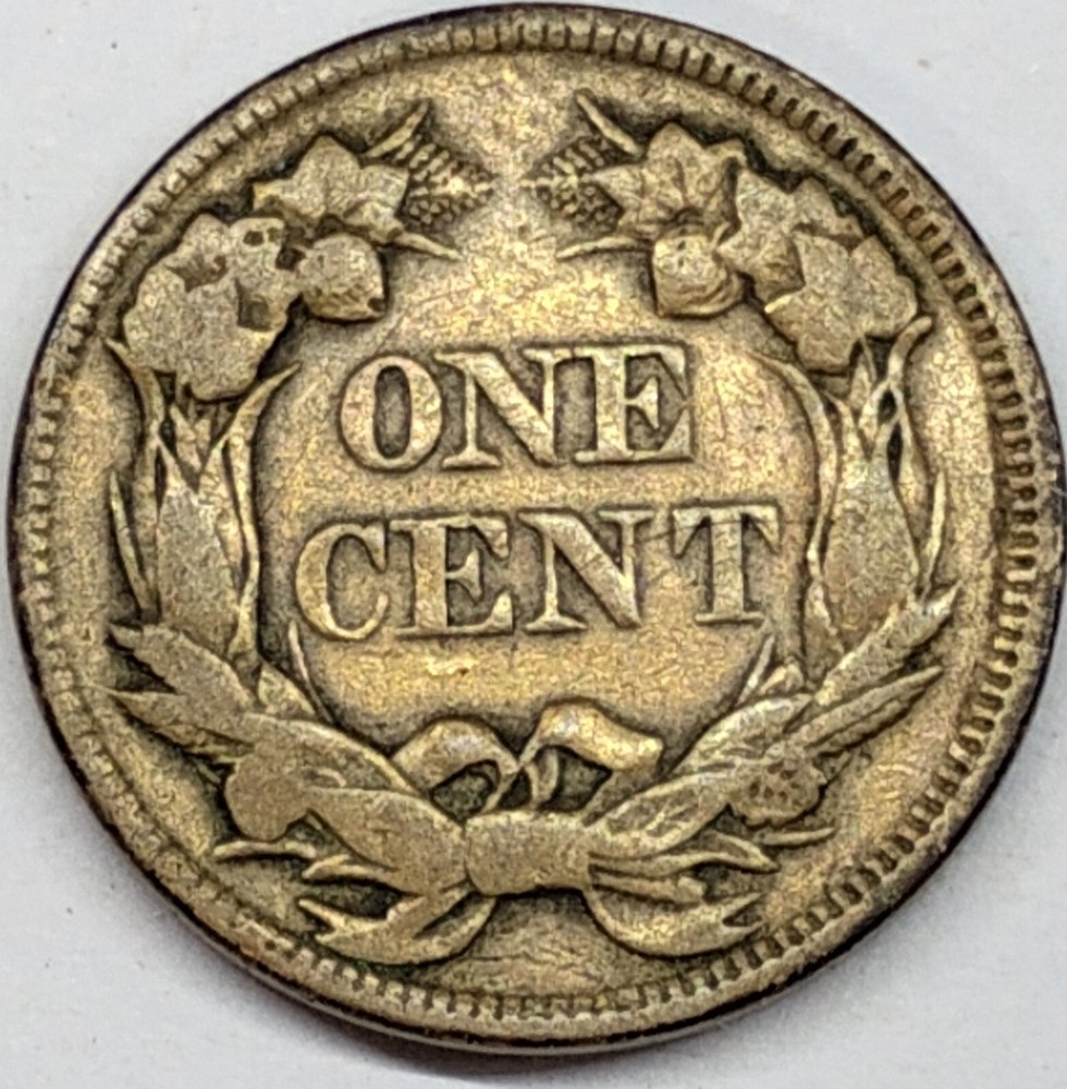 1857 Flying Eagle Cent, Snow-8, FS-901, Reverse Clashed Reverse Seated Quarter