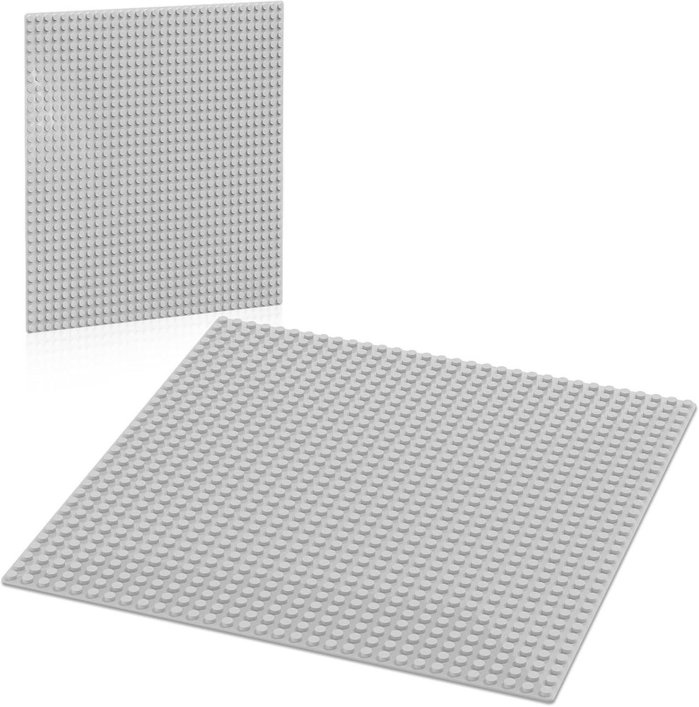 2-pack Gray Baseplates 32x32 Studs Â Compatible with Classic Lego, 10"x10"