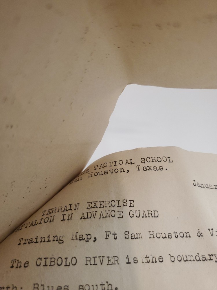 1932 Ft Sam Houston 3rd Brigade Tactical Exercise Document - Rare Original