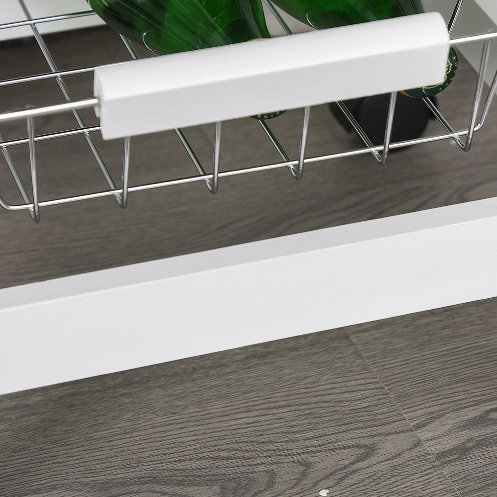 Indoor Moving Kitchen Island w/ Ample Storage Space & Solid Structure, White