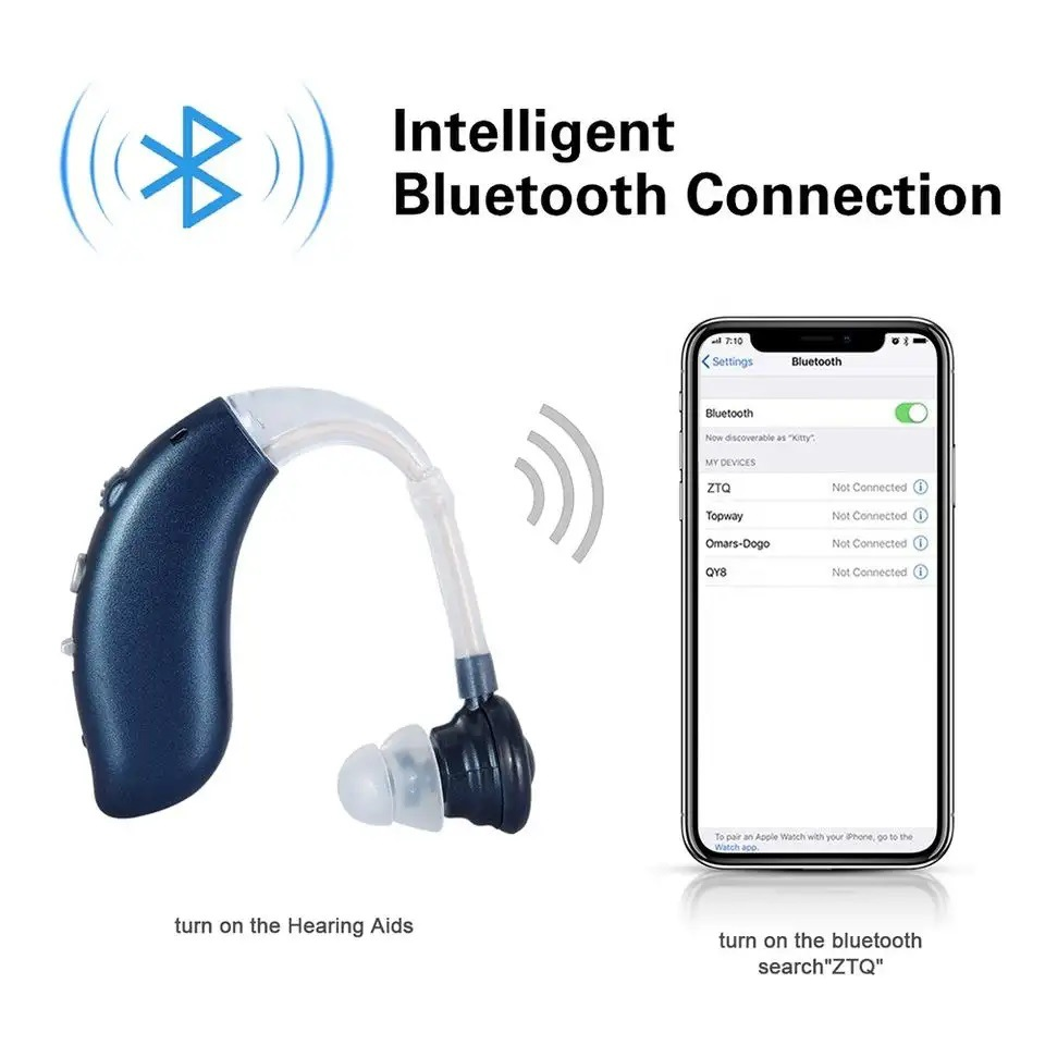 1Pc/1Pair Digital Hearing Aids With Bluetooth Function Severe Loss Rechargeable