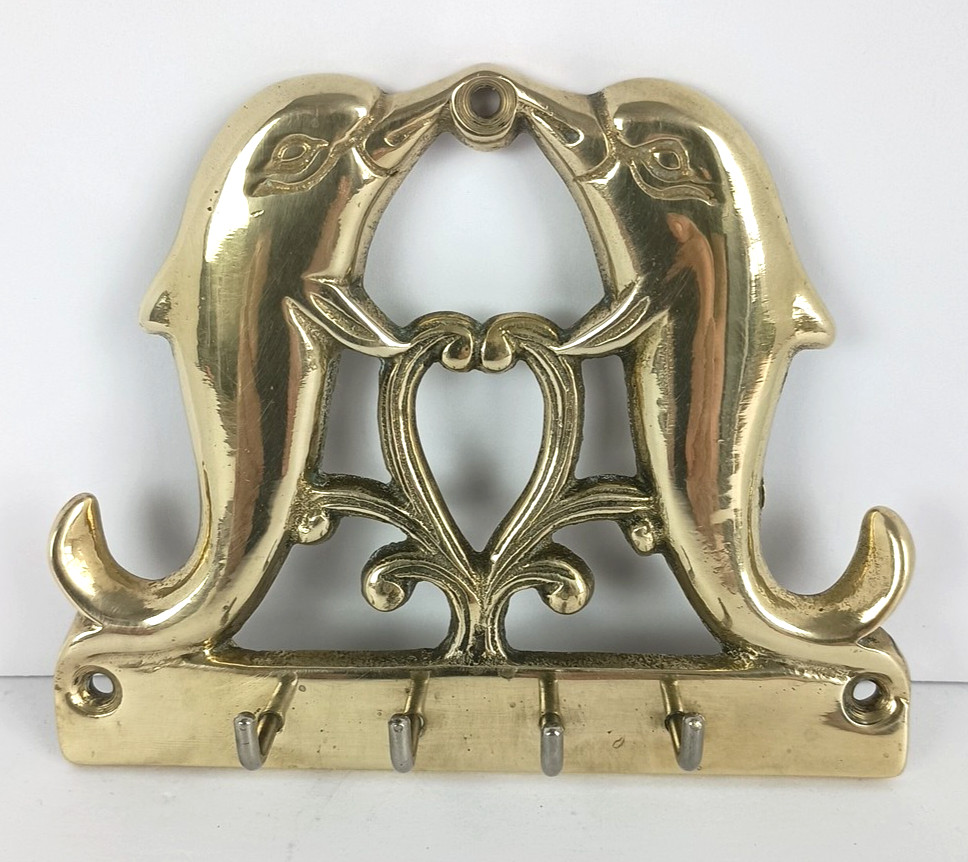 Brass Dolphins Key Rack - Wall Mount