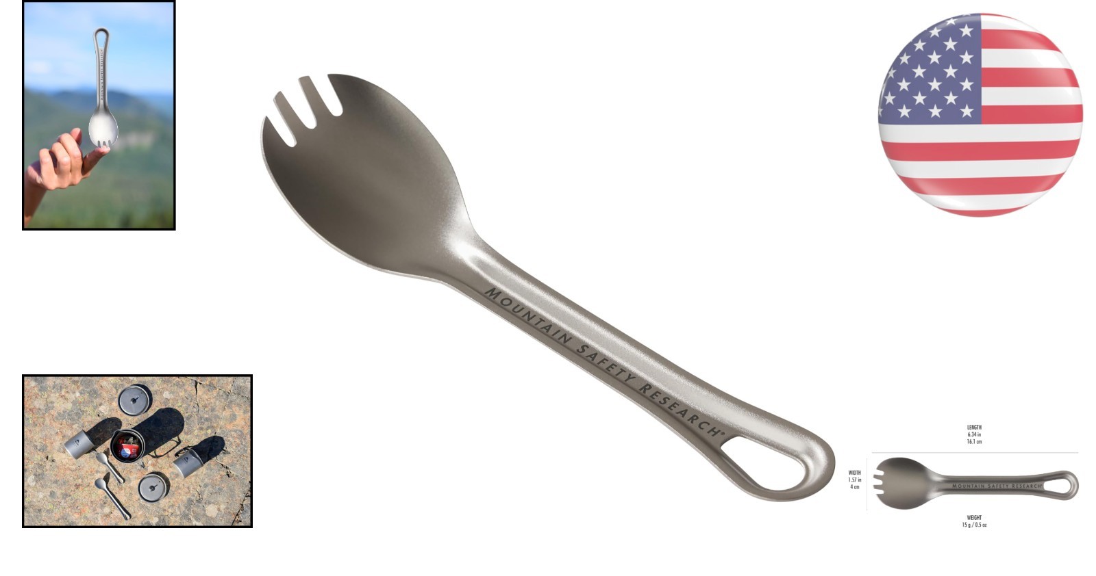 6.34-Inch Titan Ultralight Titanium Spork: Perfect for Camping & Backpacking