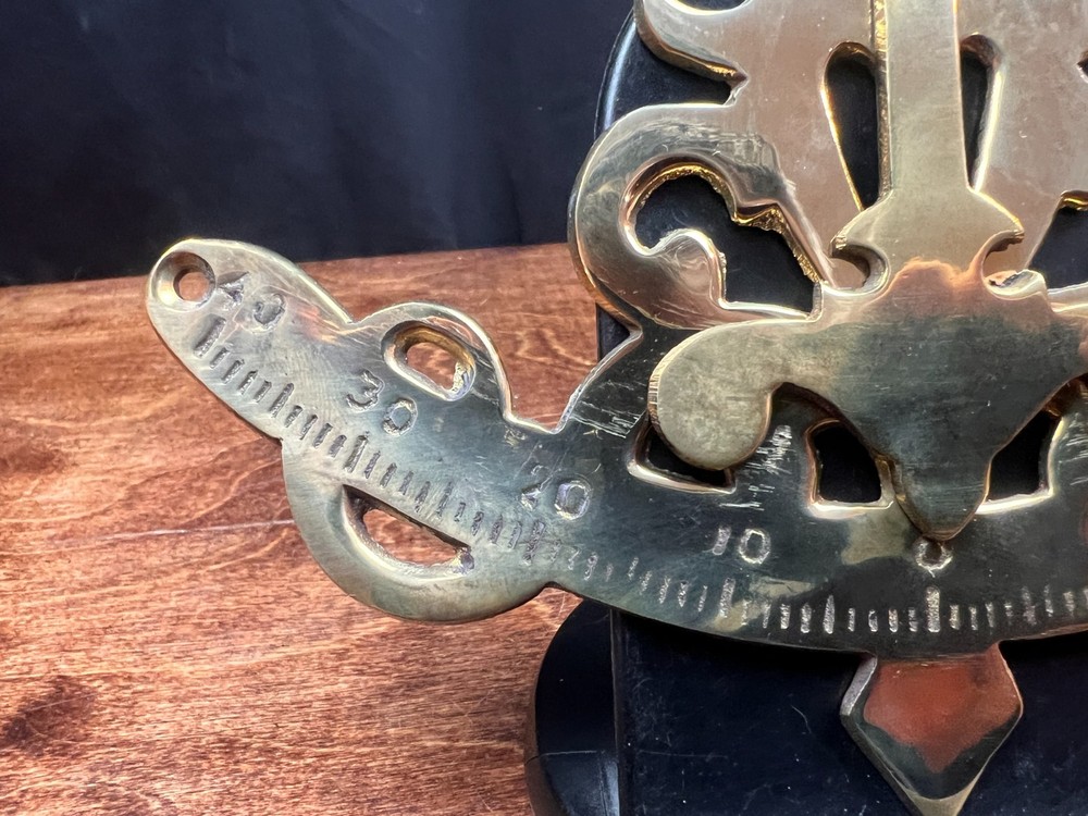 Vintage Mariners Solid Brass Nautical Clinometer 7"