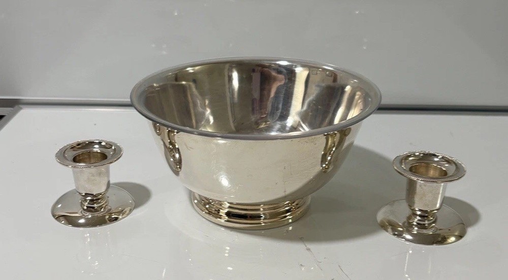 Paul Revere Reproduction Oneida Silver-plated Bowl With Liner