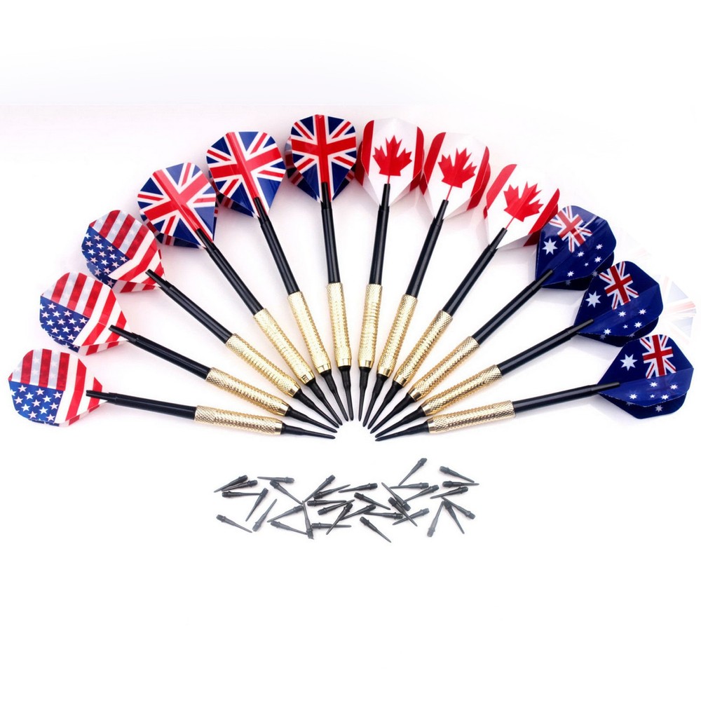 12 Pack Soft Tip Darts 14g For Electronic Dartboard With 36 Extra Tips