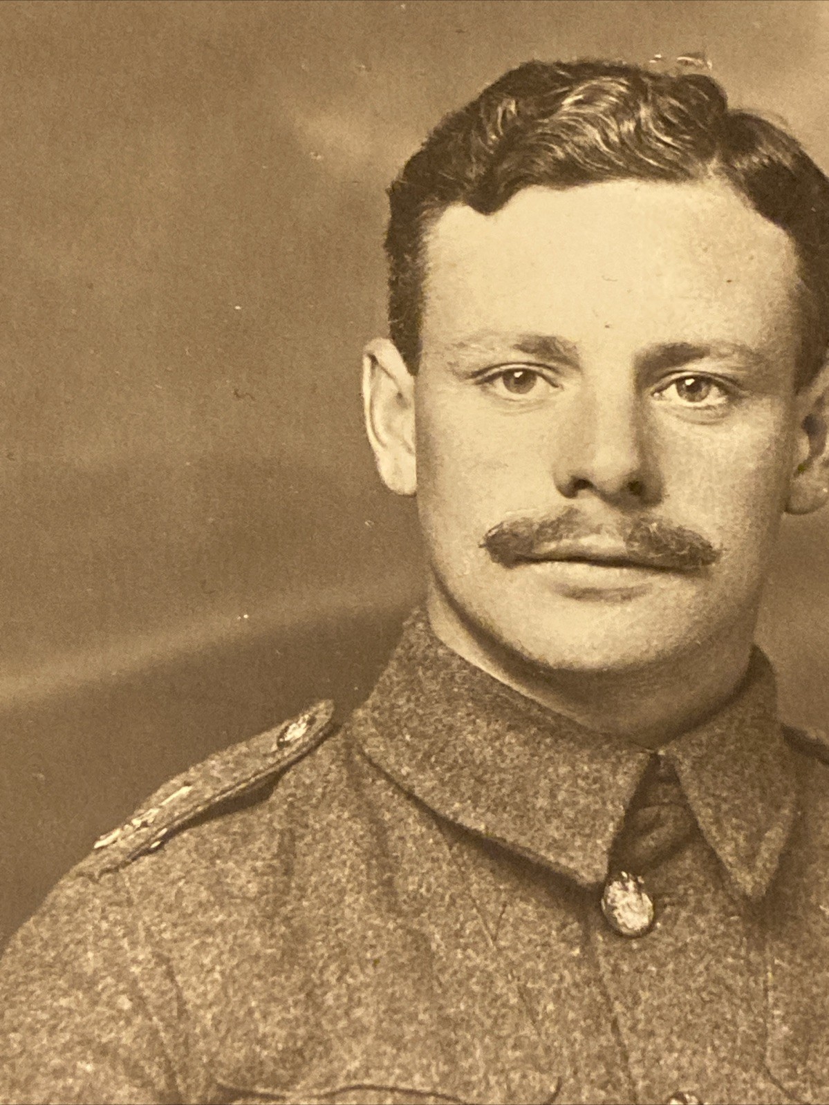 WWI era RPPC Army Soldier Portrait Photo Postcard - Winchester