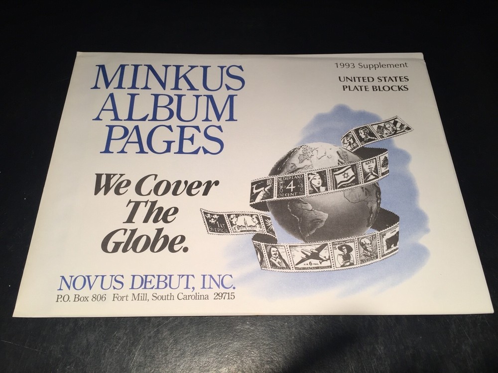 Minkus United States Plate Block Stamp Album Supplement Pages- 1993