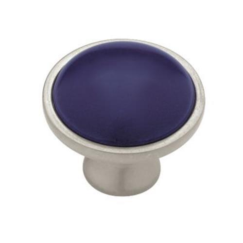 (5 Pack) 1-3/8 inch Plum Insert Knob Brushed Pewter
