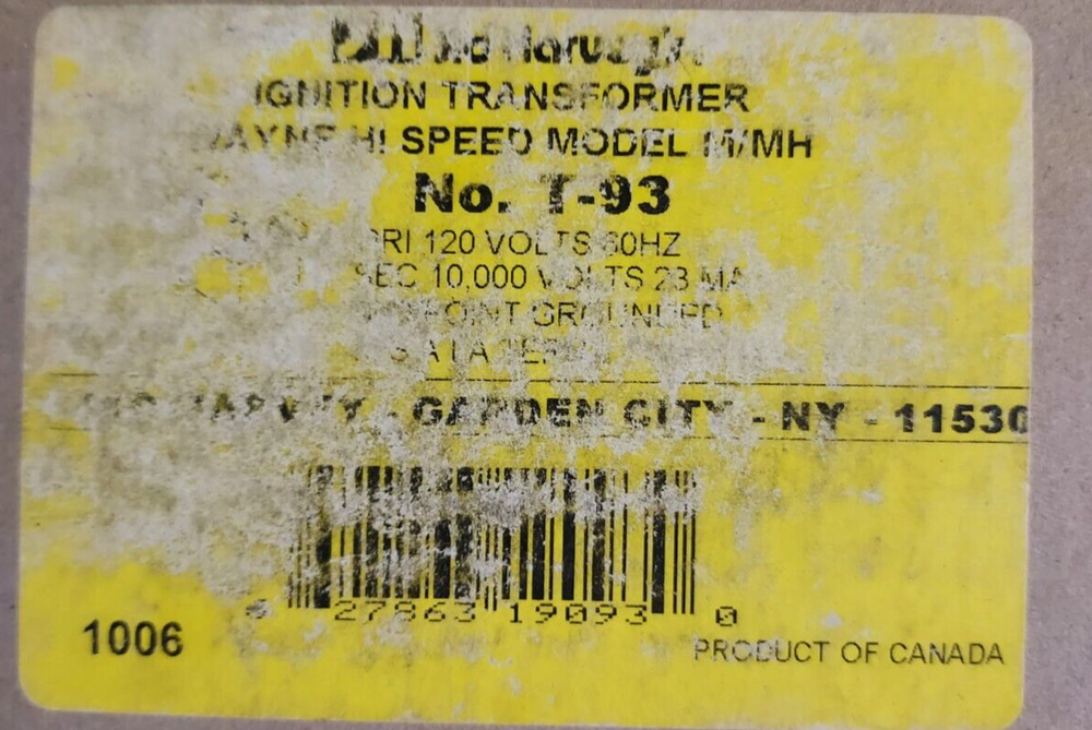 T-93 IGNITION TRANSFORMER