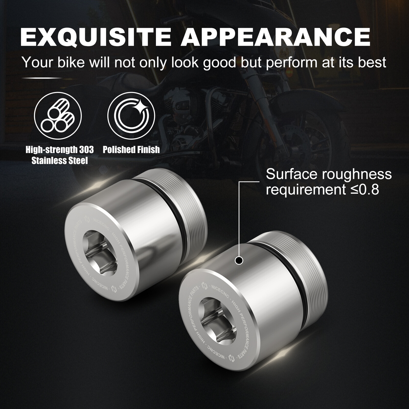 Stainless Steel 49mm Front Fork Tube Extension For Harley Street Glide FLHX