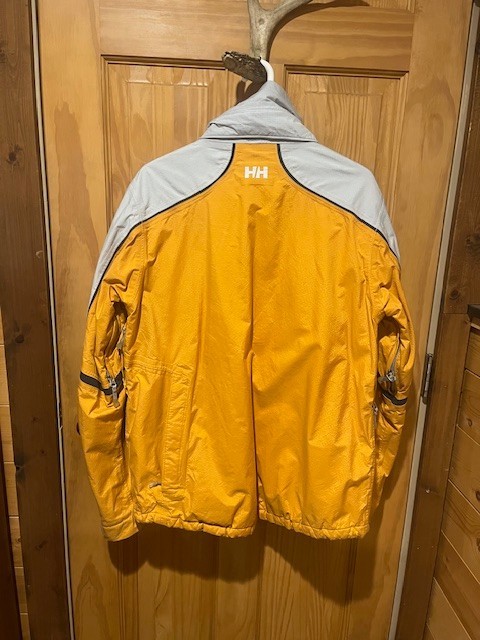 Helly Hansen Helly Tech 10 Jacket Mens Medium Yellow Gray Ski Snow Shell Coat