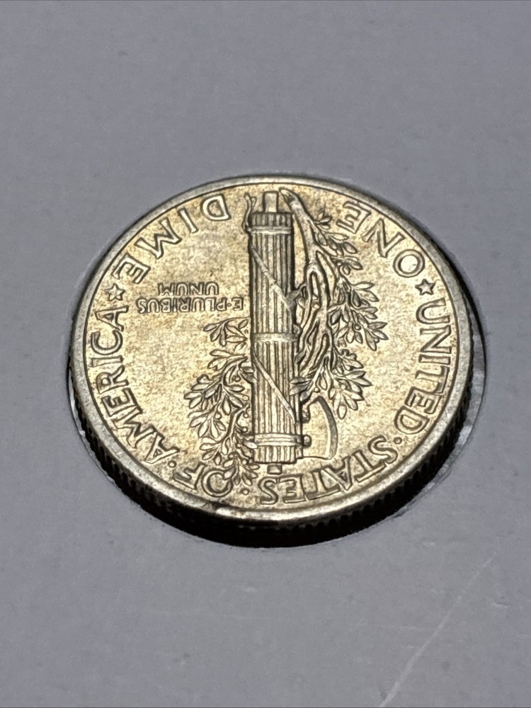 1935 Mercury Dime Stuck Through Errors, “5” 1935, Double Die Reverse 💎