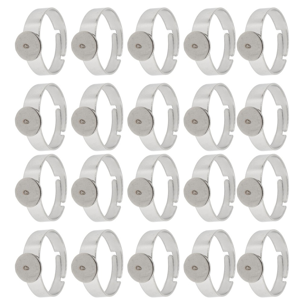 Adjustable Ring Blanks Ring Blanks 8mm Base Diameter 20PCS For Rings For