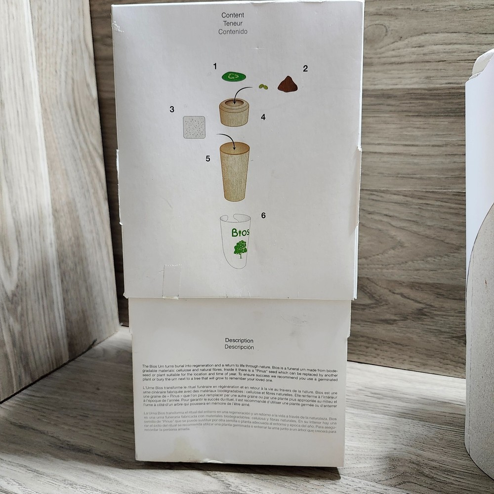 Bios Biodegradable Memorial Pet Urn Grow Pine Tree New Open Box