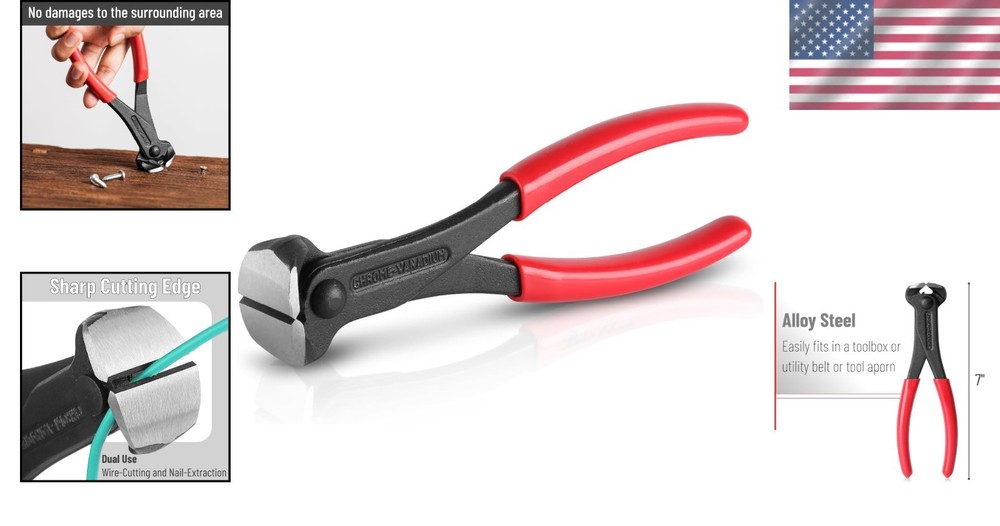 Bates Nail Puller & End Cut Pliers - Rust Resistant, Professional-Grade Tool