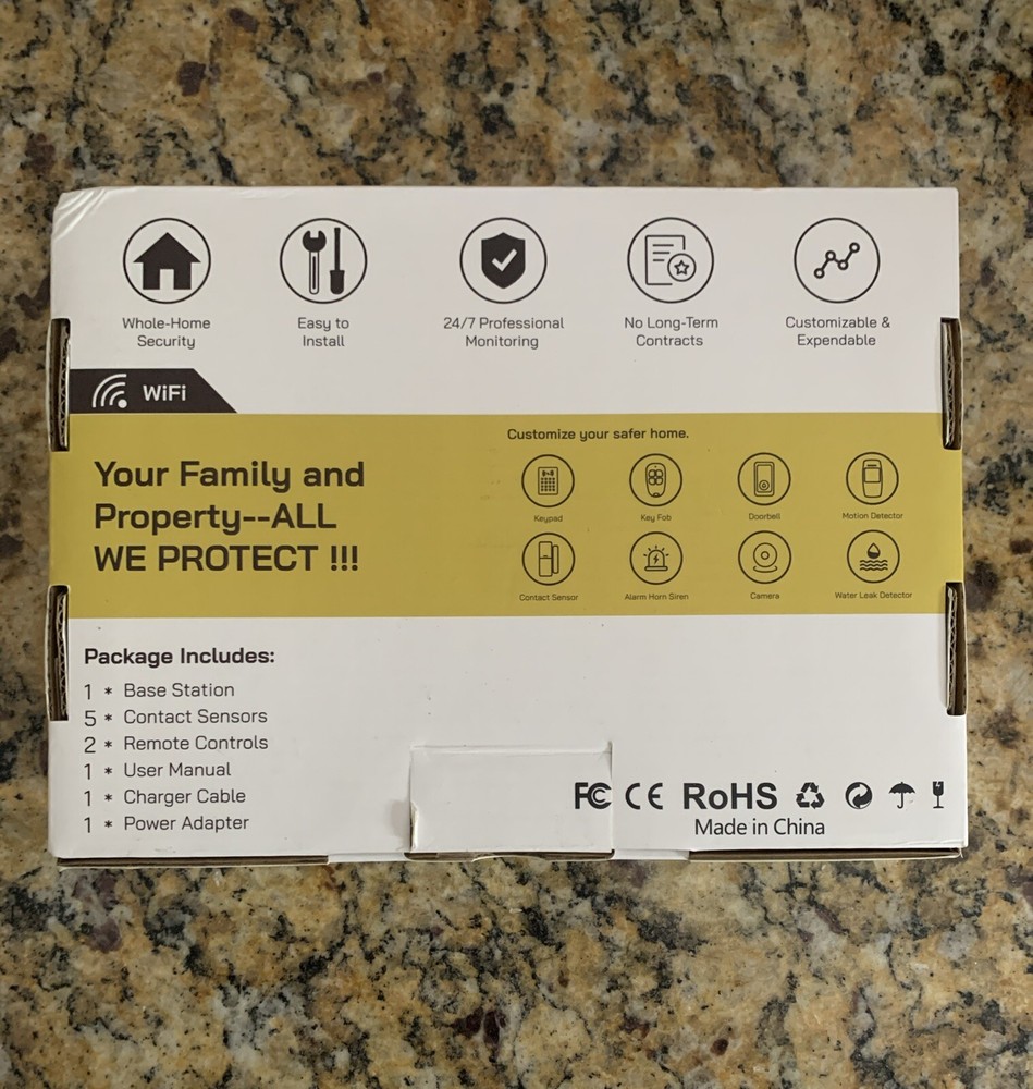 Home Security Alarm System Wireless 8-Piece Kit