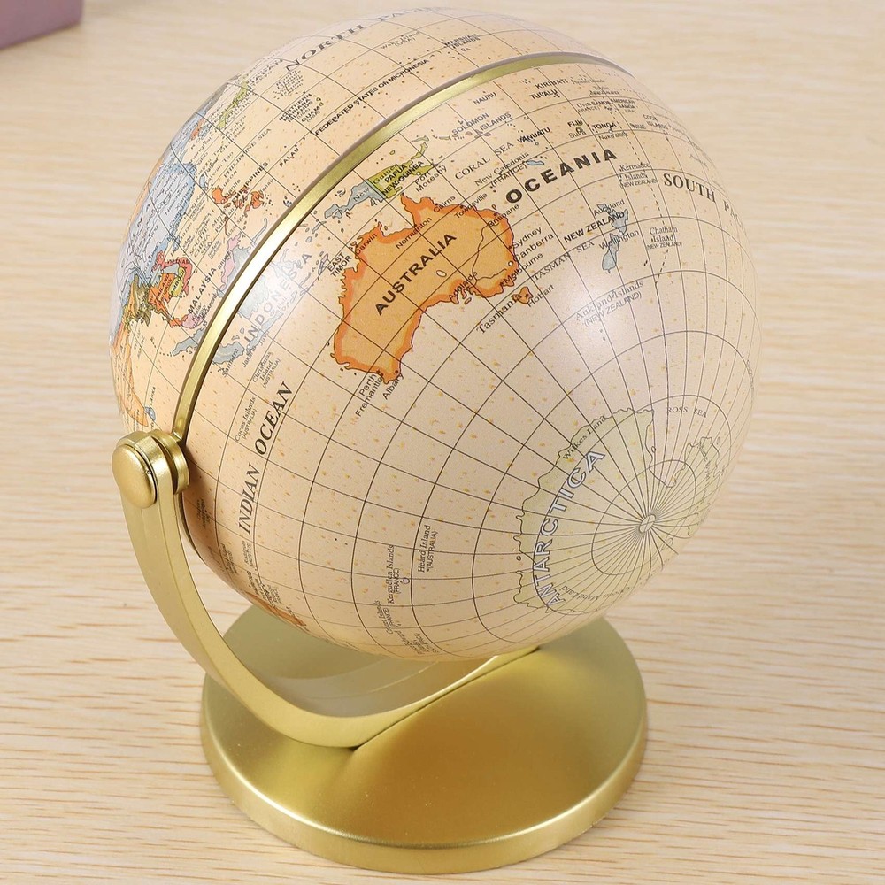Retro Rotating World Globe Earth Antique Home Desktop Decor2799