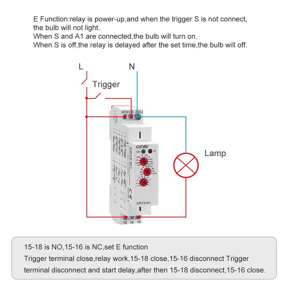 GEYA MultifunctionTimer Relay switch 10 Funcitons Time 16A Relay AC/DC12V-240V