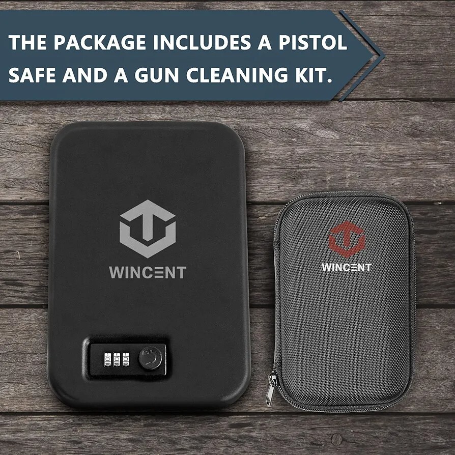 WINCENT Portable Gun Safe Combination Lock Box