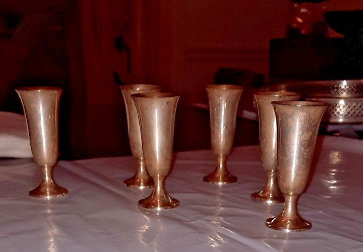Gorham Sterling cordial goblets 3" 6 Quantity