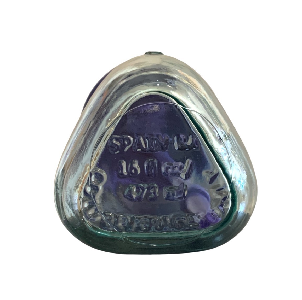 Starbucks Recycled Glass Triangle Bottom Purple Lid Cold Cup Tumbler 16oz Grande