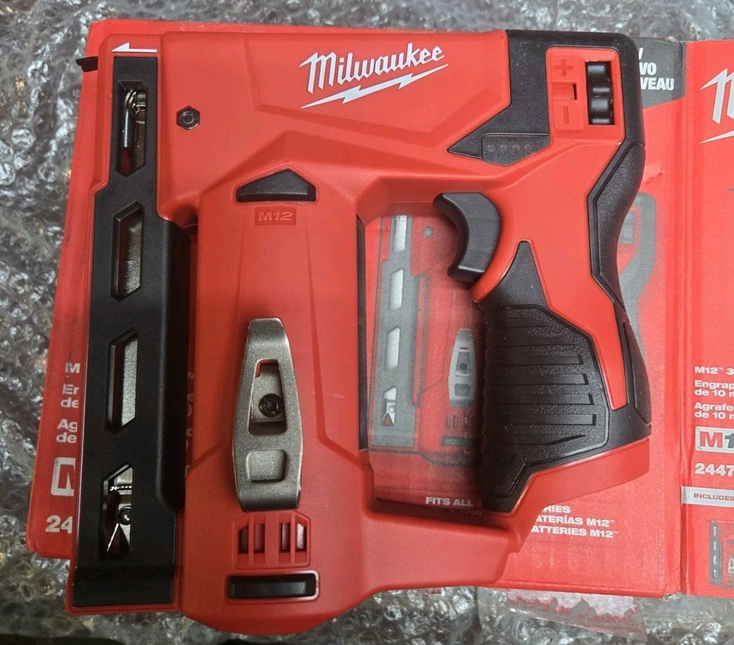 Milwaukee 2447-20 M12 12 Volt 3/8 Crown Stapler Cordless NEW Free Shipping. READ