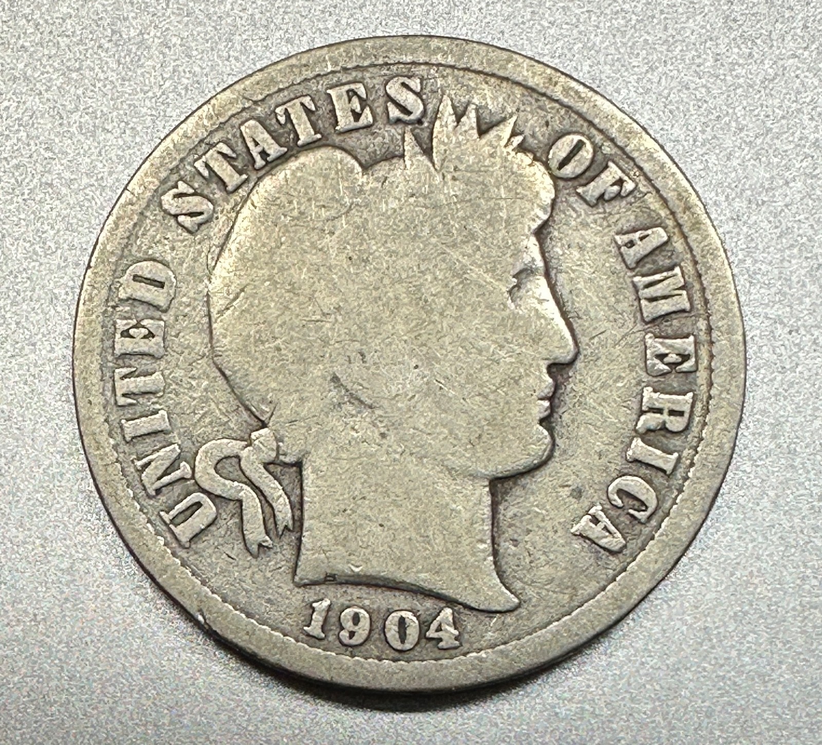 1904-S  BARBER DIME   GOOD  #1730