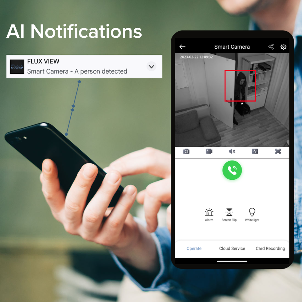 2K Home Wireless Battery Security Camera w/Solar Panel