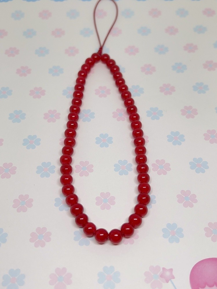 Red Agate Stone Beaded Phone Wrist Strap,  Camera Strap, Red Wrist Strap