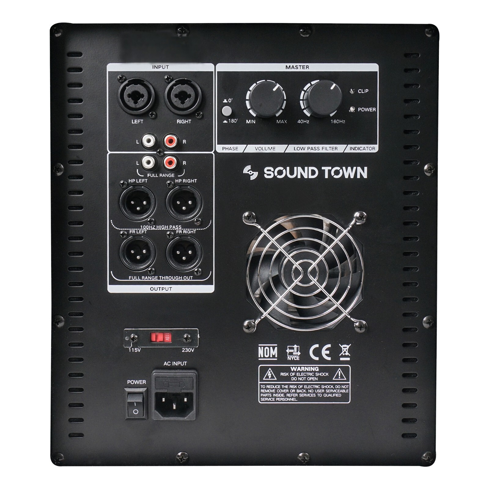 Sound Town 18" Powered Subwoofer with High-Pass Filter 2400W Peak (METIS-18PWG)