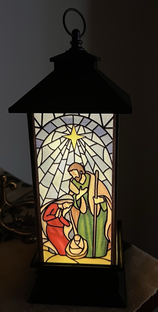 Stained Glass Nativity Lantern