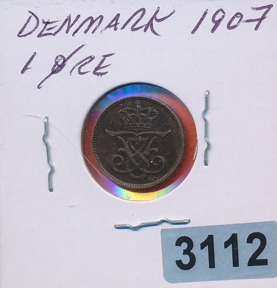 DENMARK - 1 ORE - 1907- COPPER - #3112