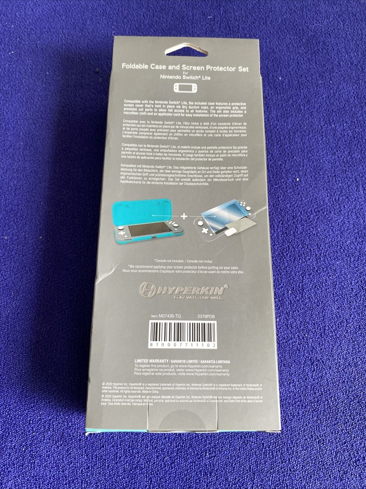 Hyperkin Foldable Case + Screen Protector Set Nintendo Switch Lite - Turquoise