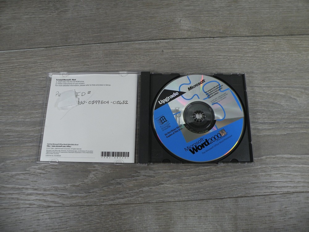 Microsoft Word 2000 Upgrade CD-ROM for Windows 95 98 NT Workstation 4.0