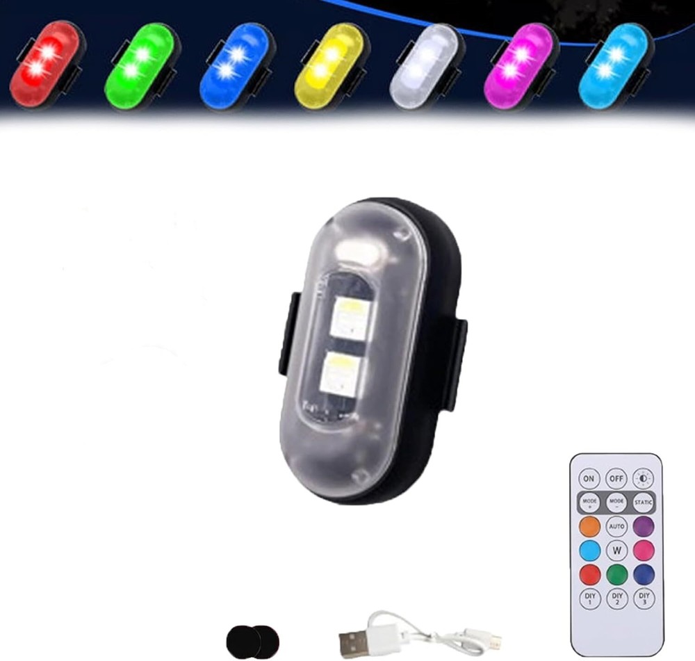 Summer LED Lights for Car, Remote Control Strobe Light, Drone Strobe Light