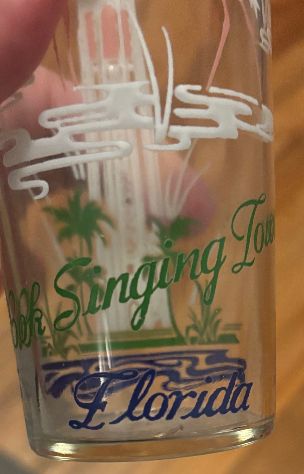 Vintage Bok Singing Tower Lake Wales Florida Souvenir Glass