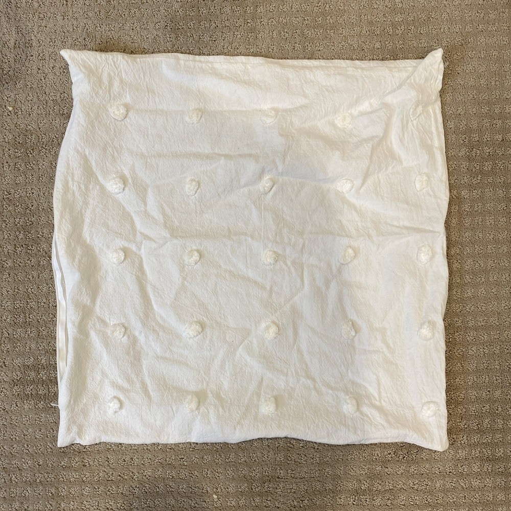 NWOT Pillowcase White Pom Pom Square