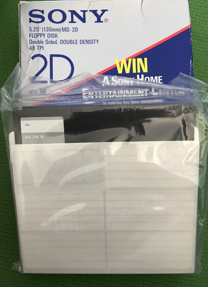 Sony MD-2HD 5.25" Floppy Disk Double Sided High Density 10 Pack 10MD-2HDA.