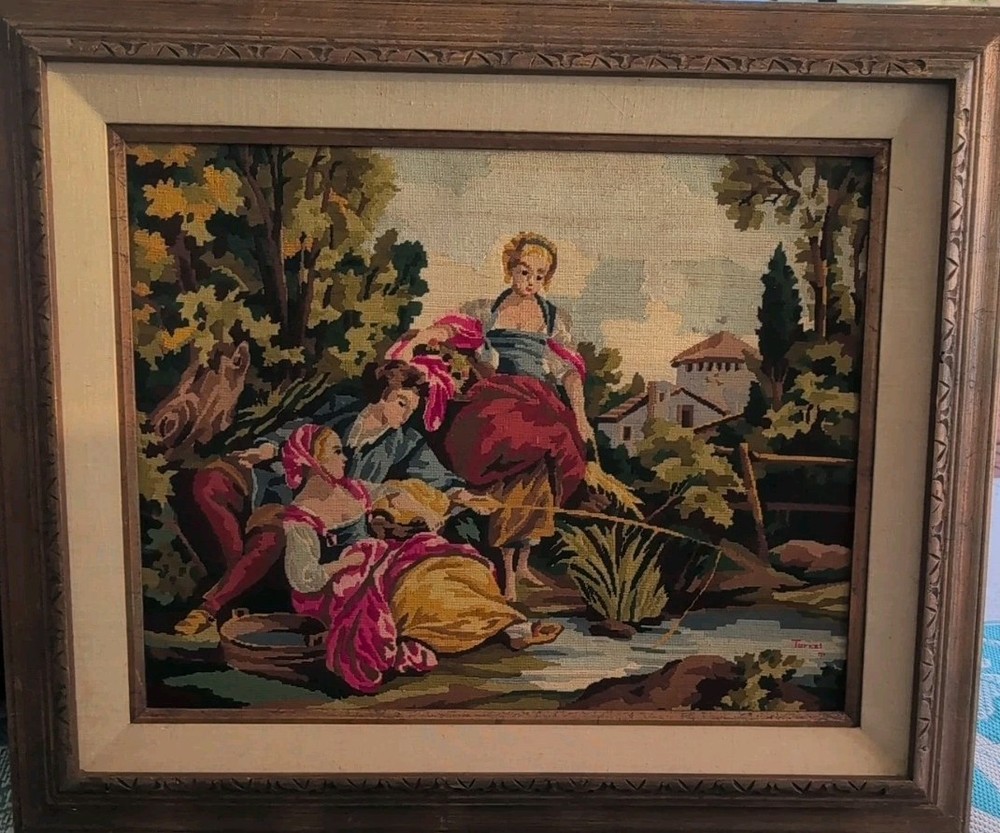 Framed Antique Needlepoint