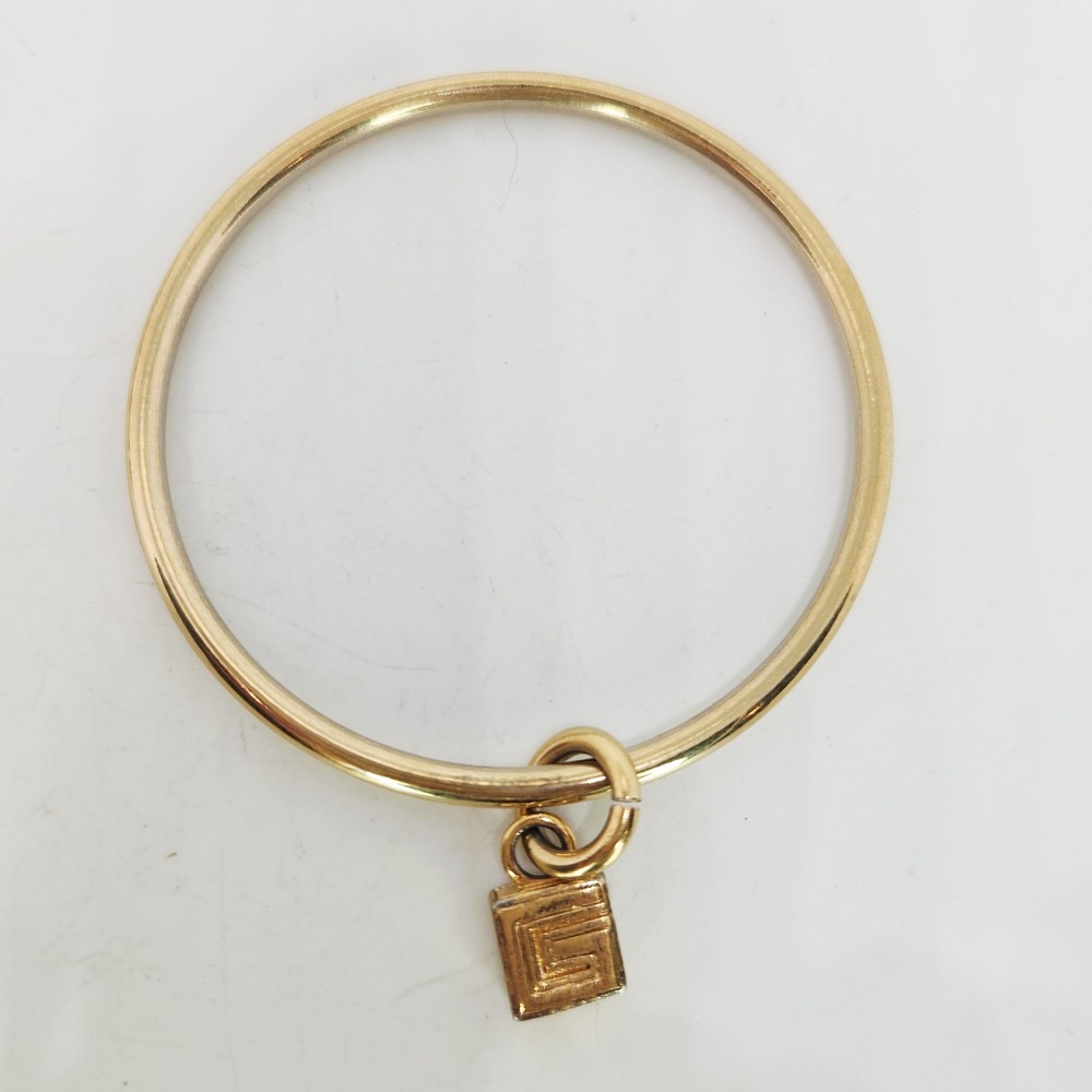 Vintage Givenchy Minimalist Charm Gold Tone Bracelet Bangle Layer Stack 8" Class