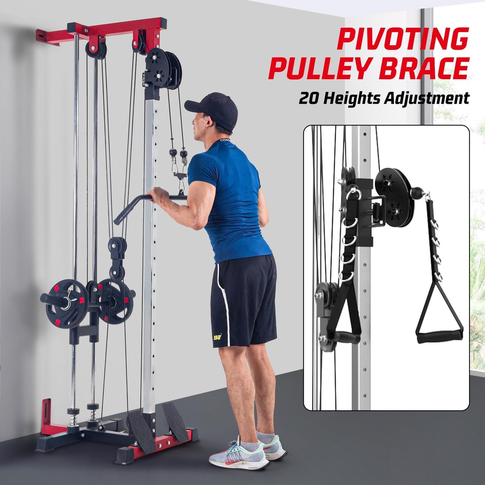 LAT Pulldown Machine, Wall Mount Cable Station Cable Cross Over Machine Training