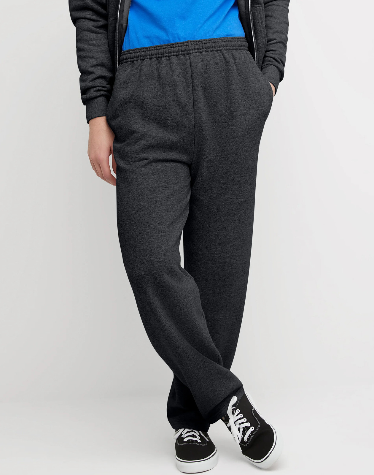 Hanes Men Fleece Sweatpants w/ pockets ComfortSoft EcoSmart Low-pill High Stitch