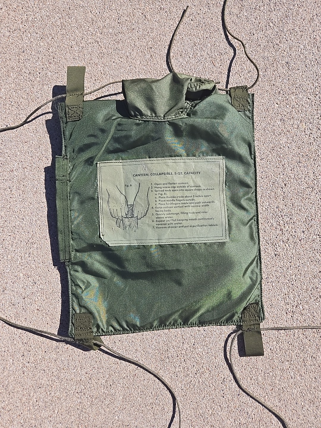 U.S. Military Issue 5qt Collapsible Canteen 8465-01-254-5759, OD Olive 💧