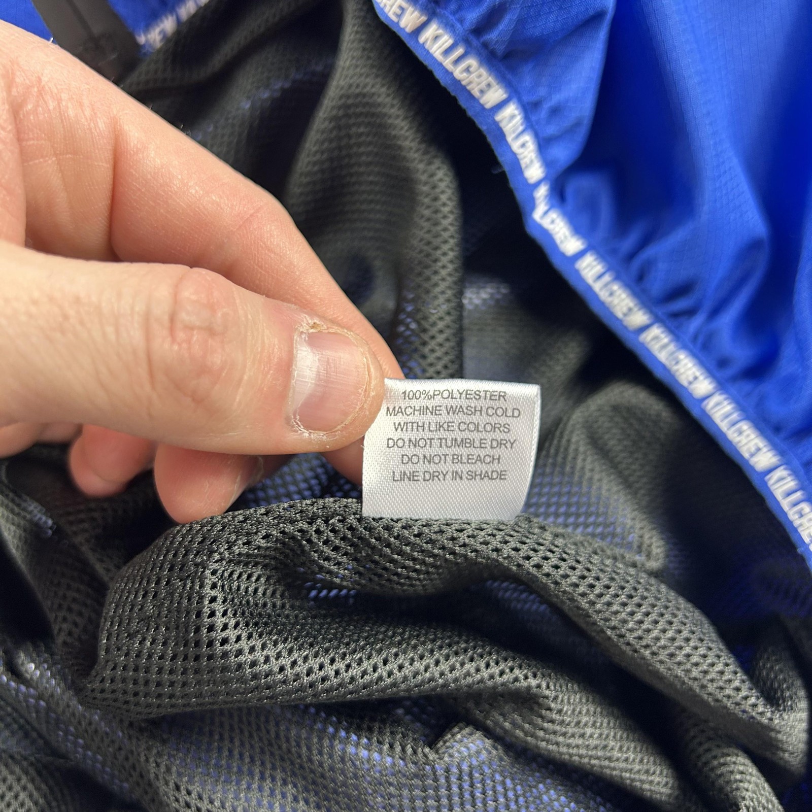 Kill Crew Jacket Mens 5XL Blue Hooded Windbreaker Full Zip Mesh Lined StreetWear